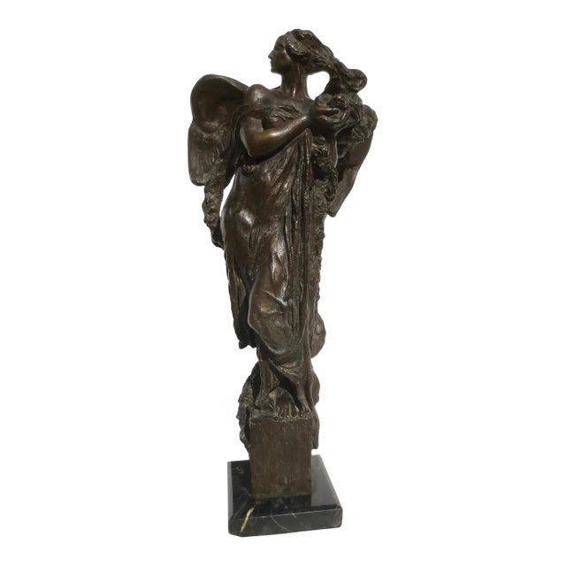 Italian Bronze Allegorical Figure by A. Stagliano Circa 1920 For Sale