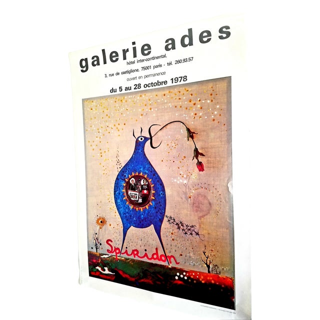 1970s Original Art Poster Exhibition Galerie Ades Vintage François Mitic Spiridon For Sale - Image 4 of 12