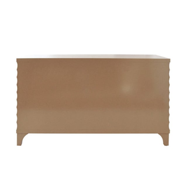 Contemporary Matthew Izzo Home Gates Fluted Cerused Oak Four Door Buffet With Brass Knobs For Sale - Image 3 of 3