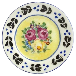 Vintage Mid-Century Porcelain Floral Plate Menu Stand