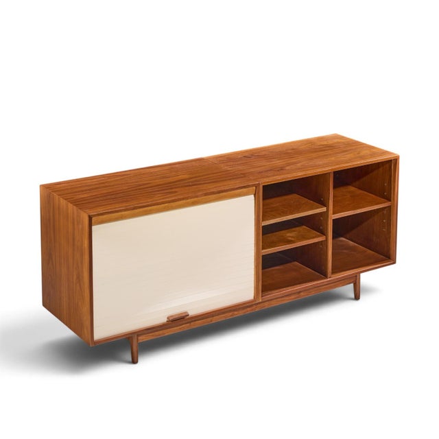 Jens Risom Mid Century Walnut Tambour Door Credenza For Sale - Image 9 of 10