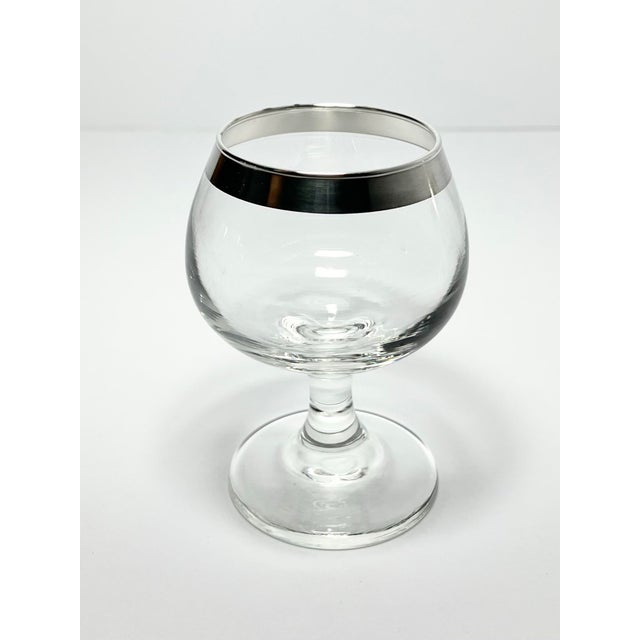 1950s 1950s Dorthy Thorpe Silver Band Brandy Snifter Glasses - Set of 4 For Sale - Image 5 of 5