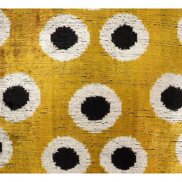 Golden Orbs Silk Velvet Ikat Throw Pillow Cover, 20 X 20 For Sale - Image 4 of 5