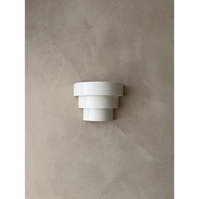 Metal Scandinavian Wall Lamp in White Lacquered Metal, 1970s For Sale - Image 7 of 9
