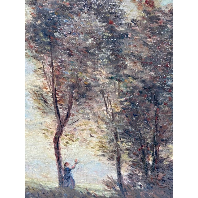 After Jean-Baptiste Camille Corot, Dance of the Nymphs, 19th Century, Oil Painting on Canvas, Framed For Sale - Image 6 of 14