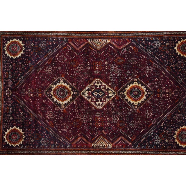 Vintage Shiraz Rug 7'0'' X 10'7'' For Sale - Image 4 of 11