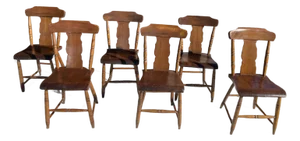 Early American Fiddle Back Chairs- Set of 6