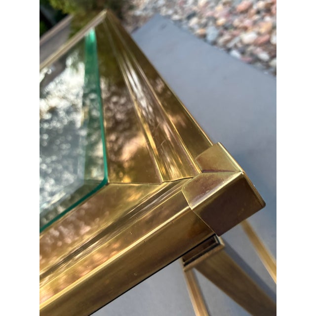 Brass Picture Frame Console Table From Mastercraft For Sale In Denver - Image 6 of 12