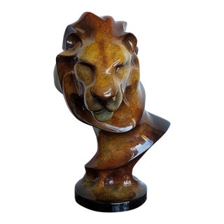 Stephen Herrero Mill Creek Studios Imago Rey Lion Bust Sculpture For Sale
