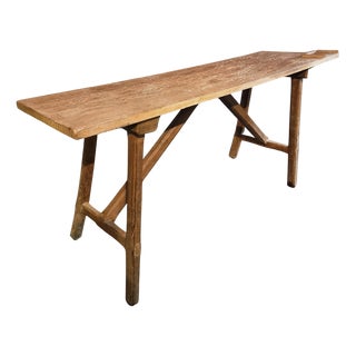 Antique French Wash Table or Desk in Chestnut and Poplar, 1900s For Sale