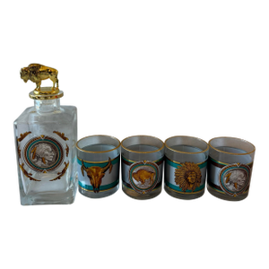 Bradford Pride of the West Decanter Glass 5 Piece Set