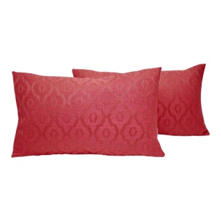 Jane Shelton "Camelot" 20" X 12" Damask Pillows - a Pair For Sale