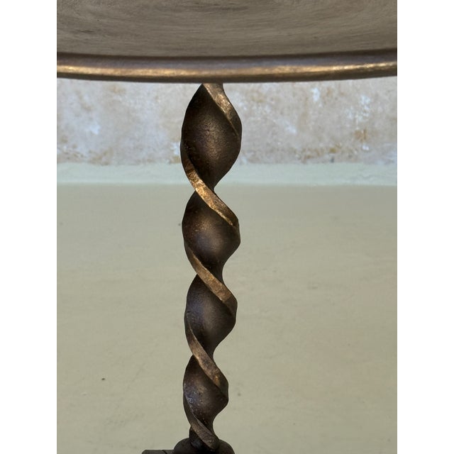Large Ornate Spanish Iron Drinks Table With Twisted Stem For Sale - Image 4 of 12