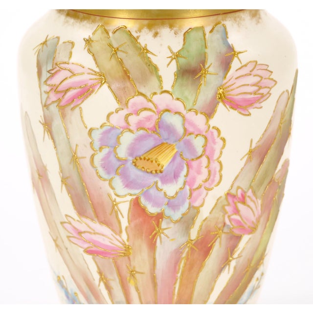 Late 19th Century Antique Hand Painted & Gilt Decorated German Porcelain Decorative Vase For Sale - Image 5 of 8