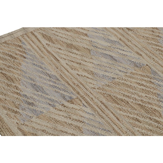 2010s Rug & Kilim’s Oversized Scandinavian Style Rug in Beige-Brown Geometric Patterns For Sale - Image 5 of 7
