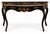French 1960s Italian Black & Gilt Chinoiserie French Louis XV Style Console Table For Sale - Image 3 of 5