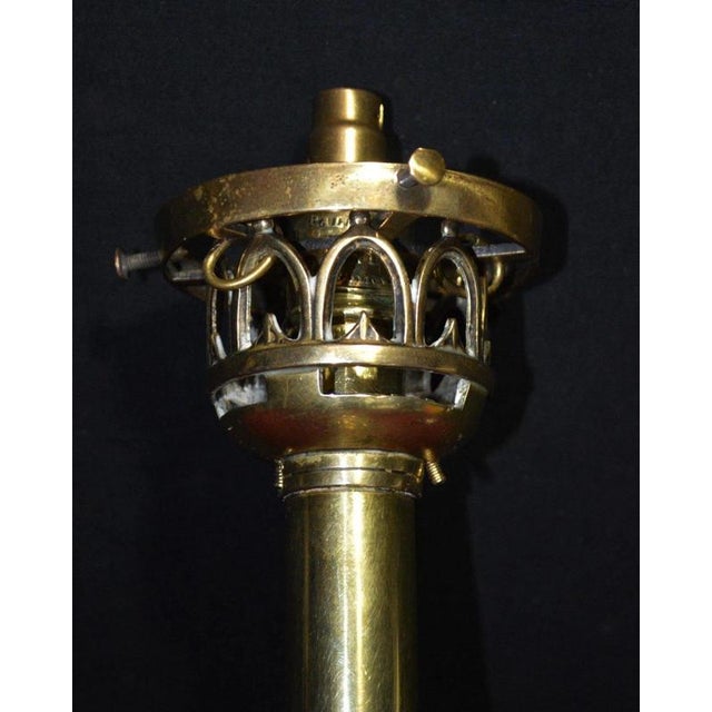 William IV Brass Table Lamp with Flame Glass Shade from Palmer & Co., London, 1830s For Sale - Image 11 of 18