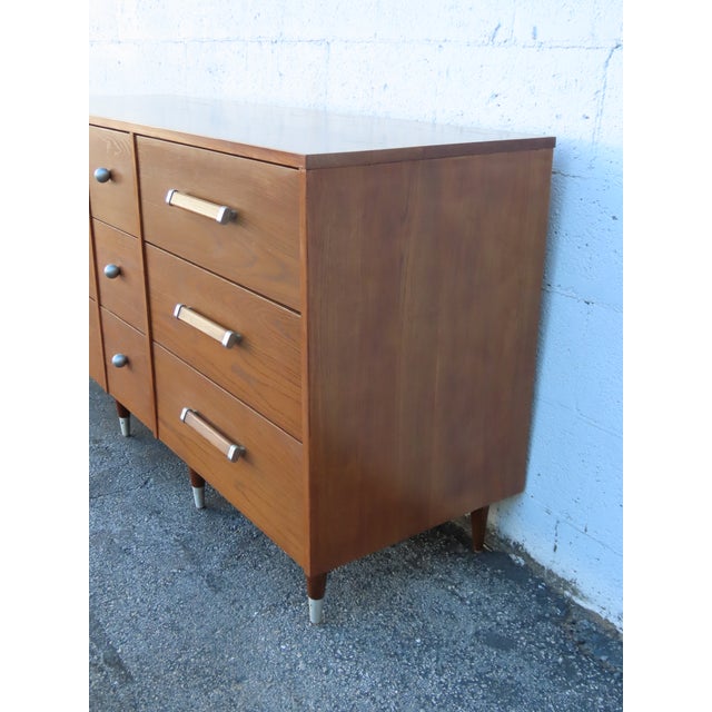 Brown Mid Century Modern Royal Palm Solid Oak Long Low Dresser 5882 For Sale - Image 8 of 18