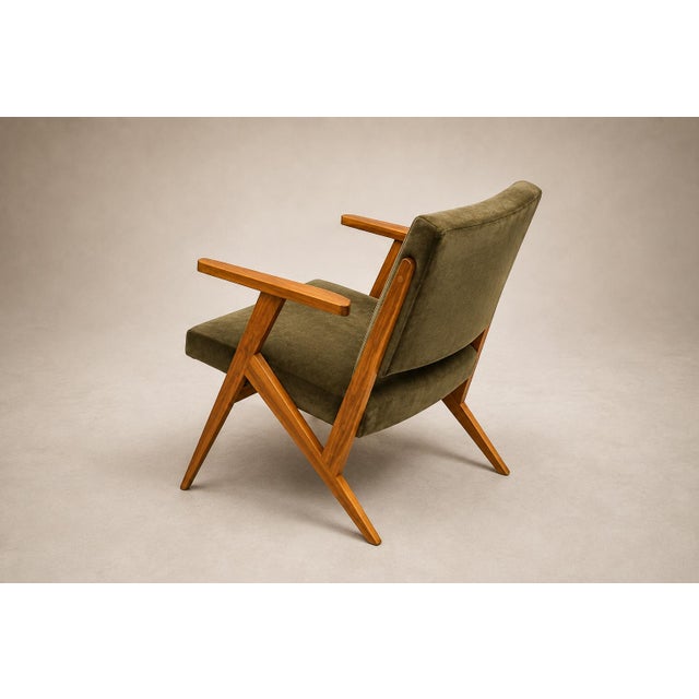 Brazilian Modern Armchair by José Zanine Caldas in Pau Marfim & Dedar Velvet, 1950s For Sale - Image 13 of 18