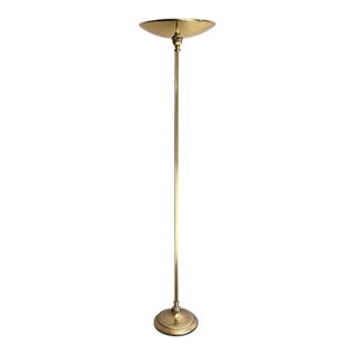 1970s-80s Hollywood Regency Brass Flying Saucer Floor Lamp For Sale