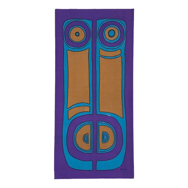 Mid-Century German Pop Art Screen Printed Wall Hanging by Traute Sänger, 1970s For Sale