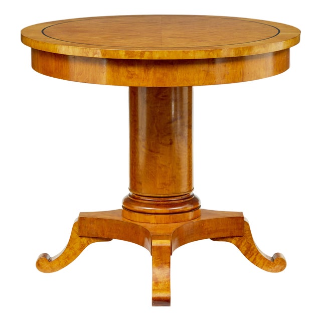 Antique Swedish Birch Oval Center Table, 1895 For Sale