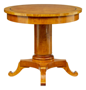 Antique Swedish Birch Oval Center Table, 1895