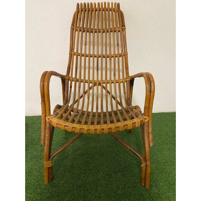 Vintage Bent Bamboo and Rattan Armchair, 1960s For Sale - Image 9 of 9