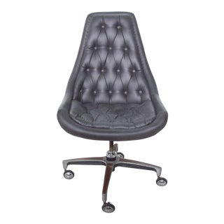 1970s Space Age Rolling Chromcraft Chair Navy Blue For Sale