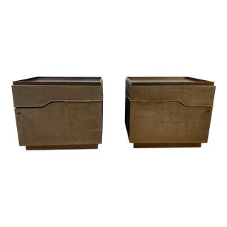 Pair Vintage French Michael Berman Mesa Nightstands by Theordore Alexander For Sale