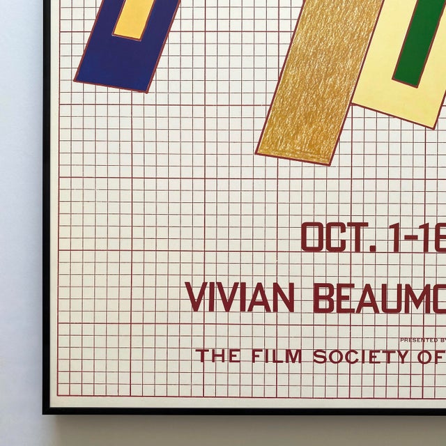 Frank Stella Vintage 1971 Mid Century Modernist Lithograph Print Framed Extra Large " 9th New York Film Festival " Poster For Sale - Image 10 of 18