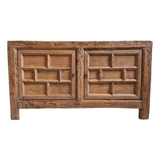 Antique Brick Elm Sideboard For Sale