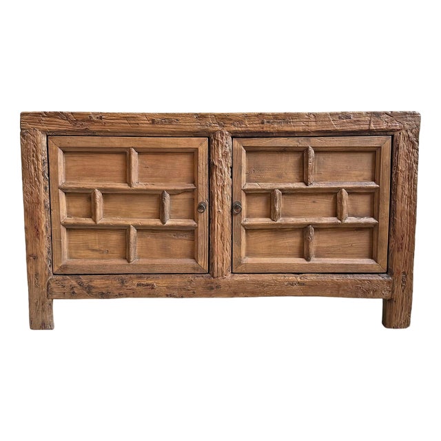 Antique Brick Elm Sideboard For Sale
