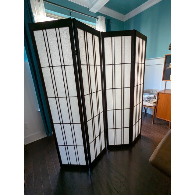 1970s Unused Shōwa Era Japanese Shoji 4-Panel Room Divider Screen – From Niigata, Mint in Box For Sale - Image 5 of 12
