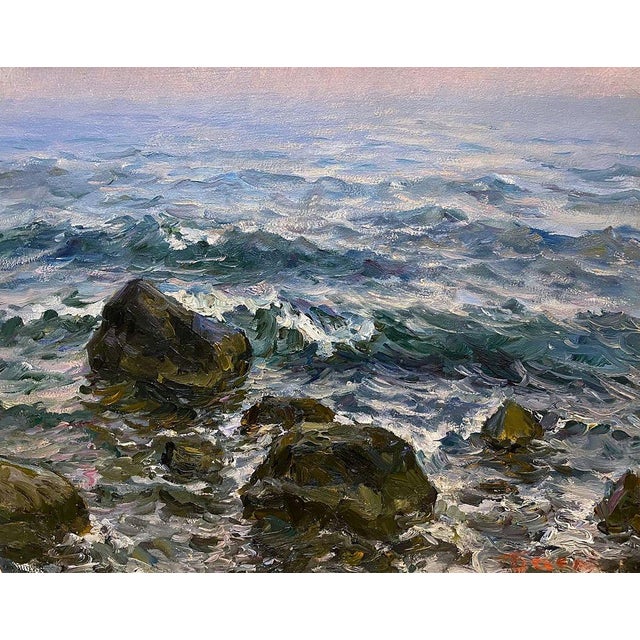 Impressionist Oil Painting Surf Basov Yakov Aleksandrovich For Sale - Image 3 of 7
