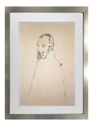 1960s Egon Schiele Signed Dated Lt. Ed. "Portrait Franze Hauer" Lithograph