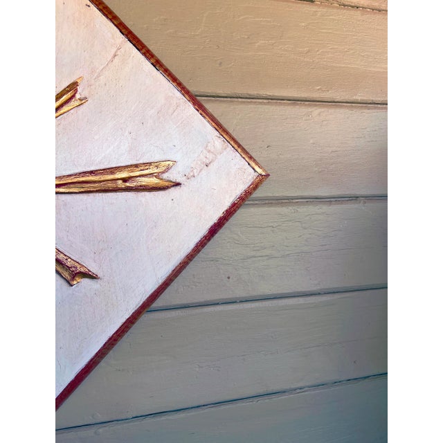 Early 20th Century Wall Hanging Italian Baroque Style Giltwood and Gesso Sunburst Panel With Carved Pigeon For Sale - Image 5 of 9