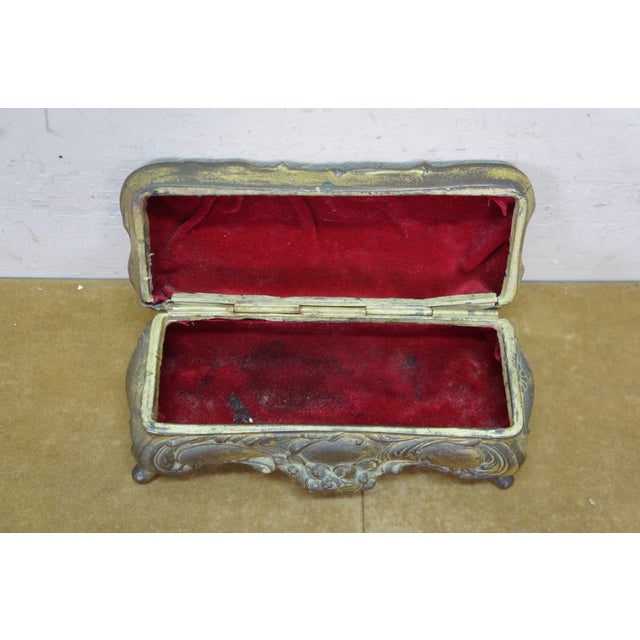 Antique Art Nouveau Brainard & Wilson B&w Jewelry Keepsake Casket Box 8" For Sale - Image 14 of 16