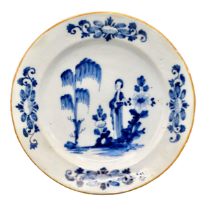 18th-Century Chinoiserie Delft Charger