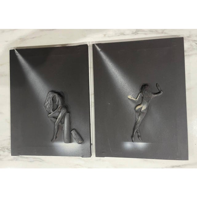 1990s Contemporary Figurative Mixed-Media Bas-Relief – Set of 4 For Sale - Image 4 of 7