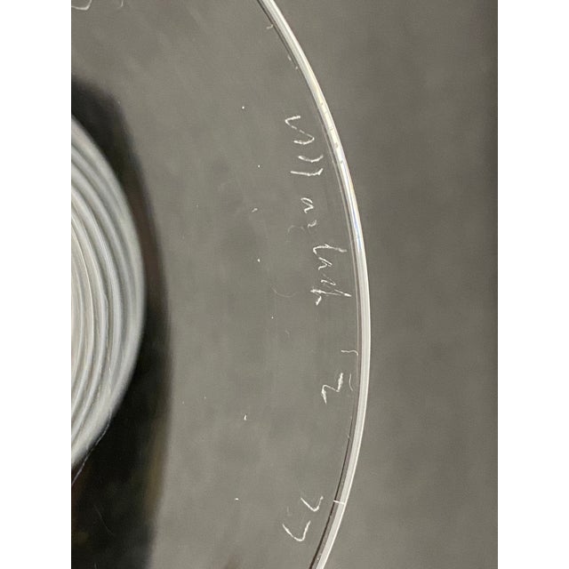 Vintage Hand Blown White Swirl Wine Glasses, Singed by Artist - Set of 6 For Sale - Image 12 of 13