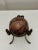 Vintage Classical Greek Marble Orb Sphere on Brass Ram’s Head Stand For Sale - Image 9 of 12