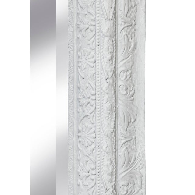 1900 - 1909 Ivory Victorian Wide Framed Mirror For Sale - Image 5 of 8