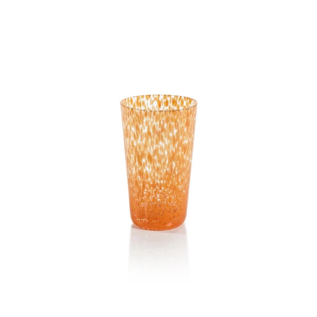 Transitional Willa Speckled Highball Glasses - Orange, Set of 6 For Sale - Image 3 of 4