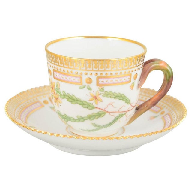 1960s Flora Danica Demitasse Cup with Saucer in Porcelain from Royal Copenhagen, 1960s, Set of 2 For Sale - Image 5 of 5