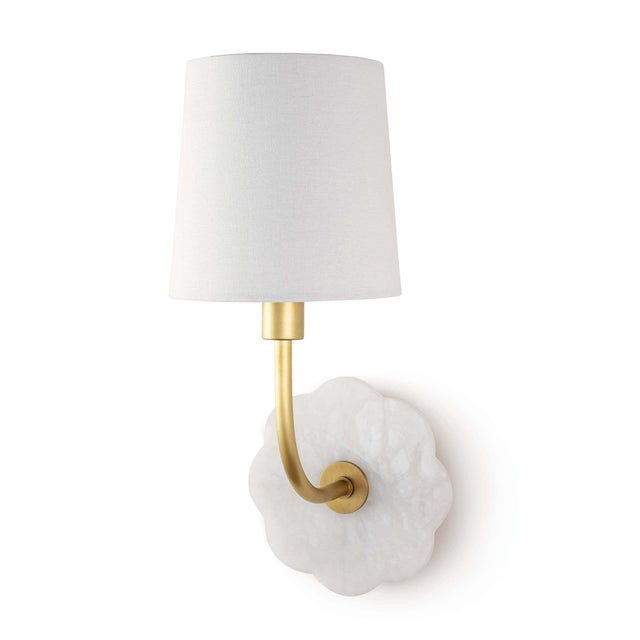 Stone Regina Andrew Camilla Flower Bent Arm Sconce For Sale - Image 7 of 7