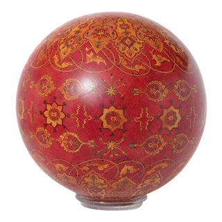 Vintage Hand-Sculpted Solid Sugar Pine Sphere Sculpture For Sale