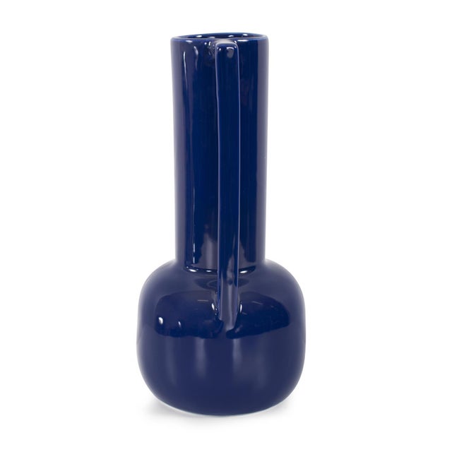 Ceramic Bella Sapphire Blue Tall Ceramic Pitcher For Sale - Image 7 of 11