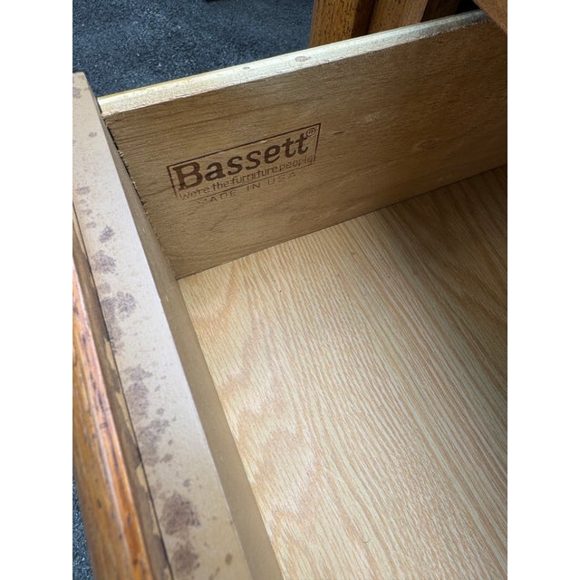 Vintage Bassett Mid-Century Modern Sculptural Walnut Tall Chest of Drawers For Sale - Image 9 of 12