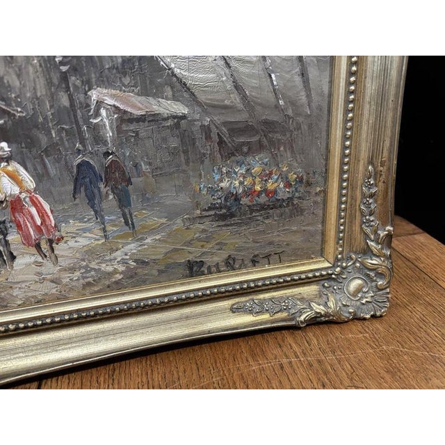 Burnett, Paris Street Scene, Oil Painting on Canvas For Sale - Image 4 of 8